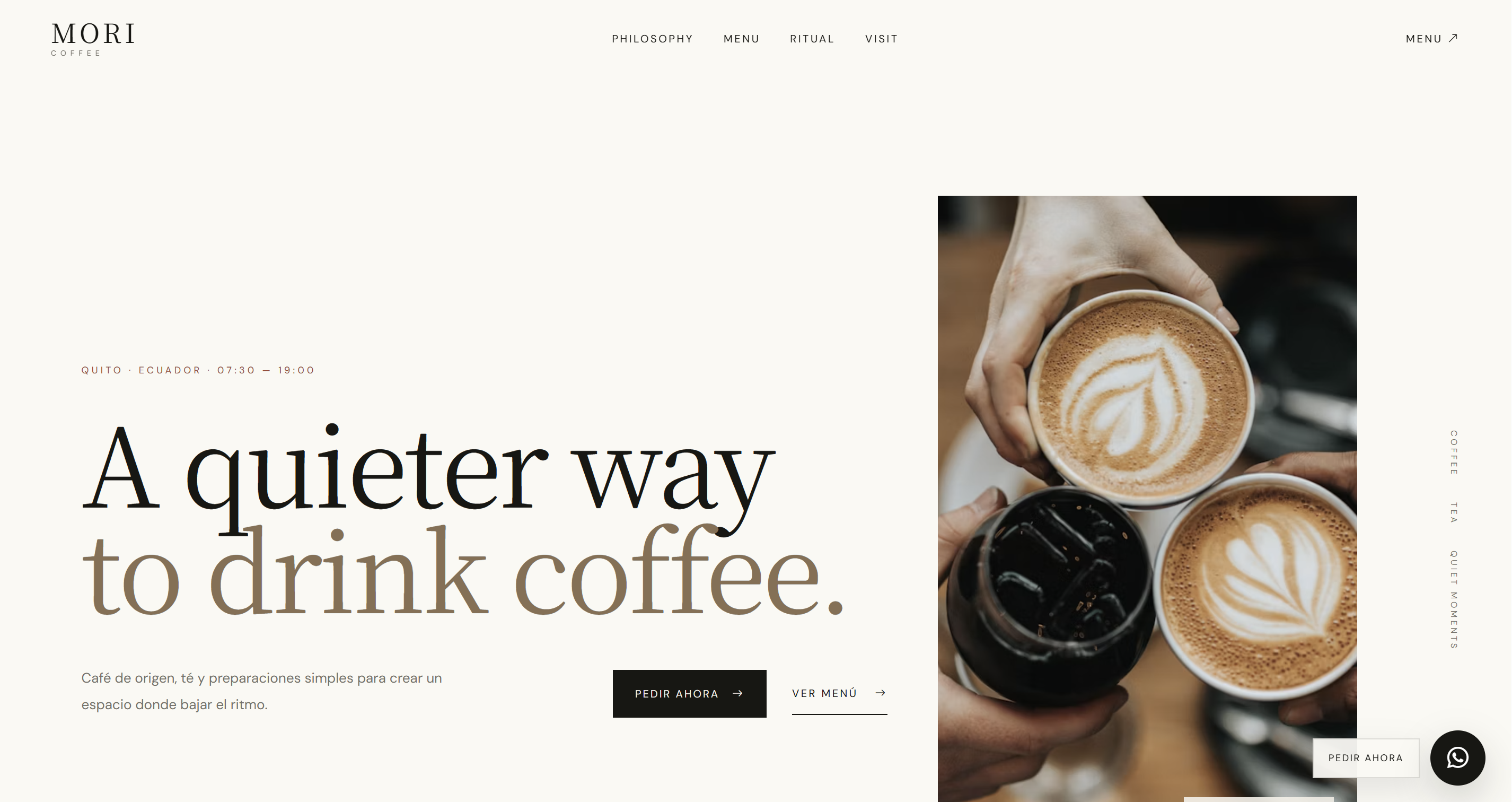 Demo de página web para cafetería