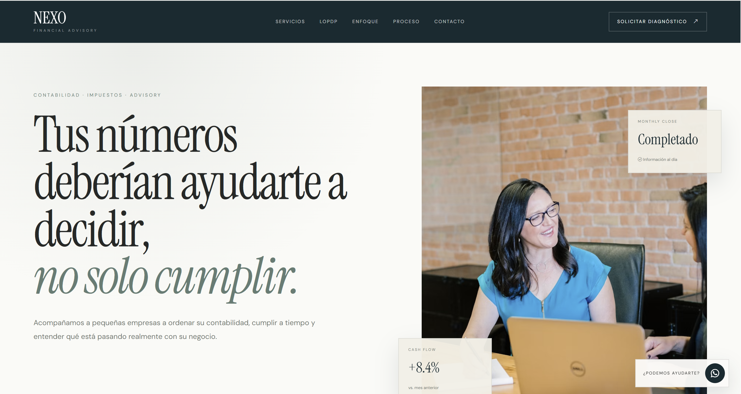 Demo de página web para servicios contables y financieros