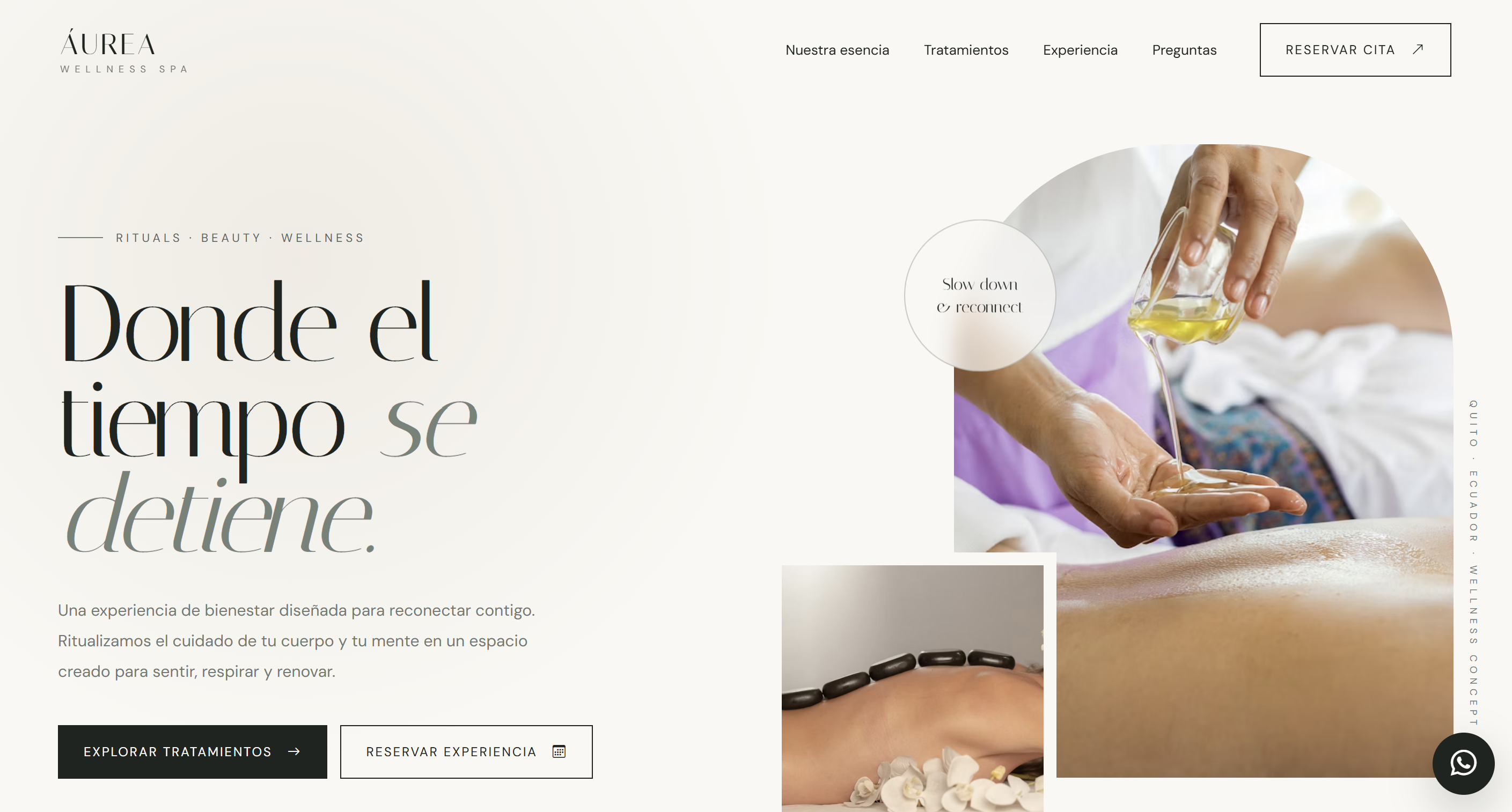 Demo de página web para spa y centro de bienestar