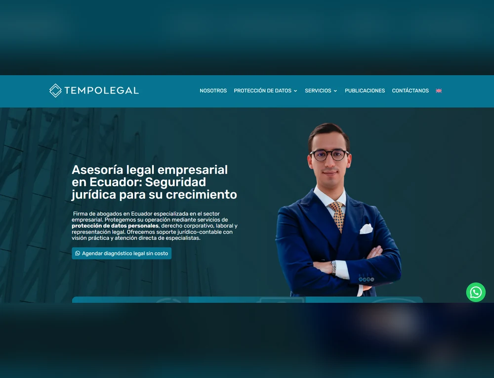 Sitio web de TempoLegal, firma de asesoría legal empresarial