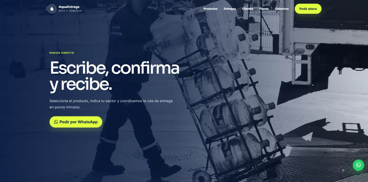 Demo de página web para venta de agua envasada a domicilio